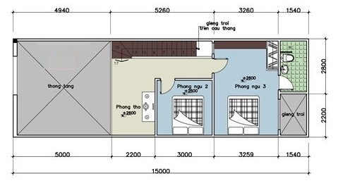 Mặt bằng công năng tầng trệt